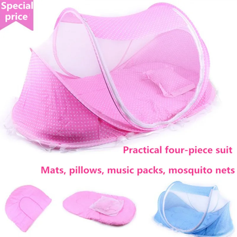 

DOXINGYE Baby bedding crib net folding baby mosquito net bed mattress pillowcase 0-3 years old children four-piece