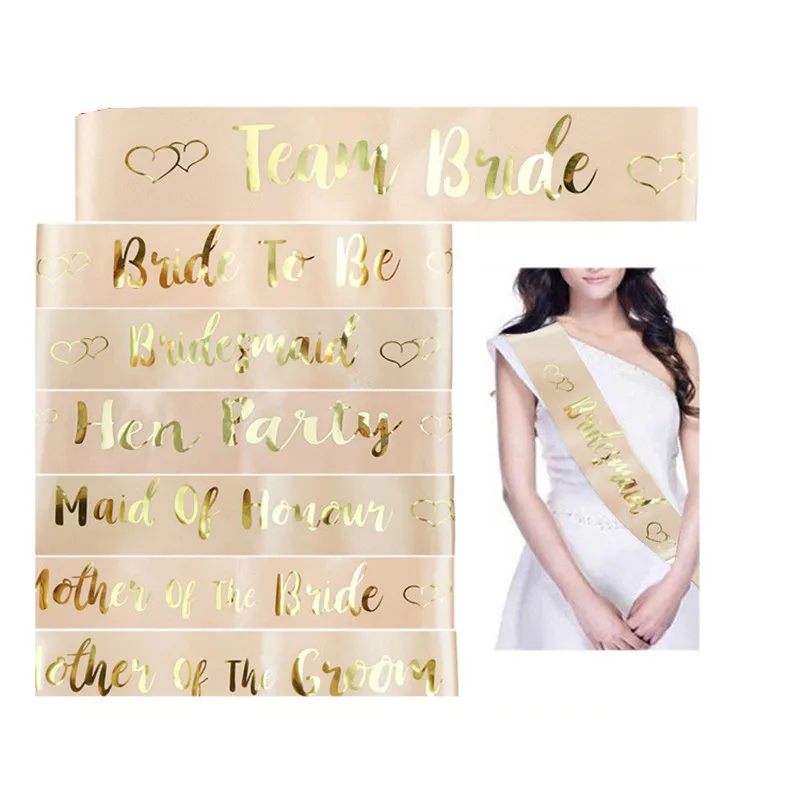 Hen Party Sash Satin Team Bride To Be Balloons Bridal Shower Bachelorette Party Sash Banner Wedding Event Decorations TB07 (2)