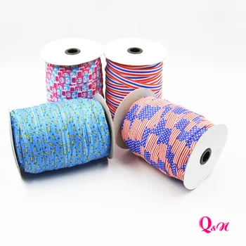 

Q&N ribbon 5/8inch new design Elastic Folded Over foe Ribbon Handmade DIY Headwear Accessories Wedding Gift Wrap