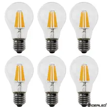 Hot sale A60 led COB filament bulb lamp 6W 8W Edison bulb Light Bulb 3 year warranty white 2700K with E26 e27 Base 6-Pack