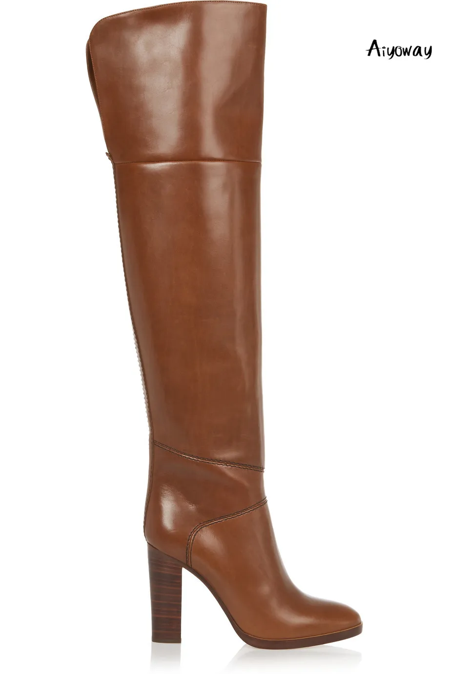 round toe block heel boots