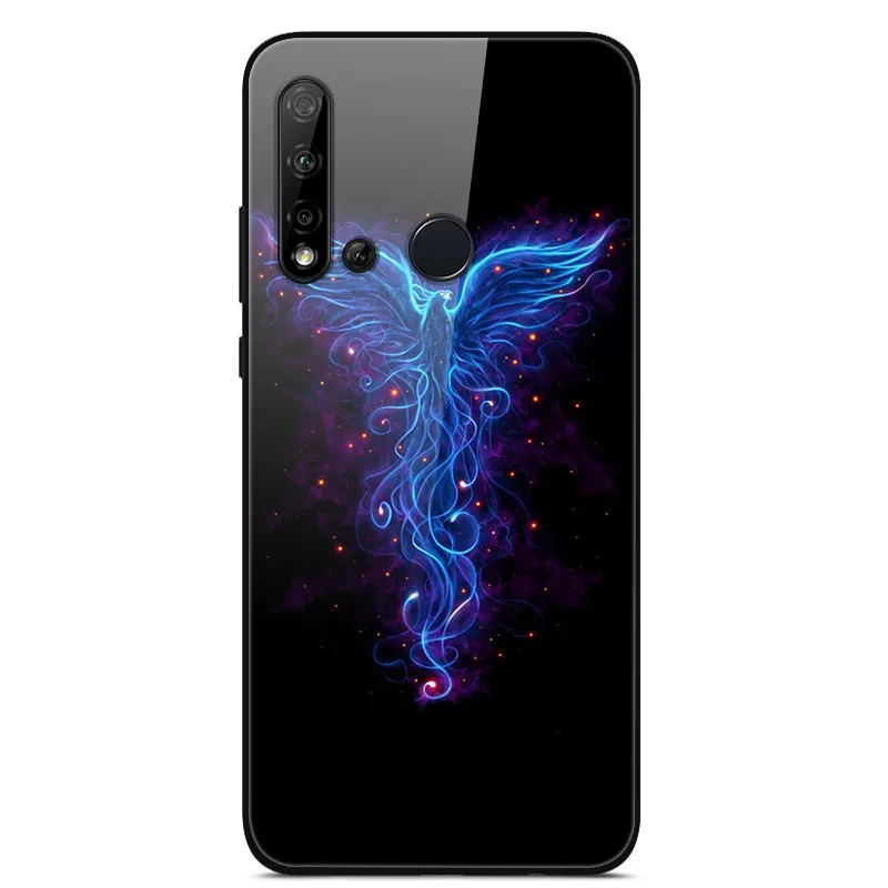 20 Для huawei P20 Lite жесткий стеклянный чехол силиконовый чехол-бампер для телефона для huawei Nova 5i закаленное стекло Чехлы P20 Lite - Цвет: 20