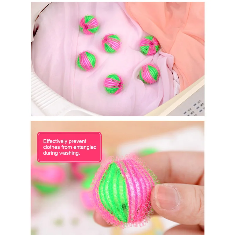 

6pcs Laundry Wash Balls Hair Removal Clothes Washing Tools Lint Fluff Grabbing Machine Cleaning DC120