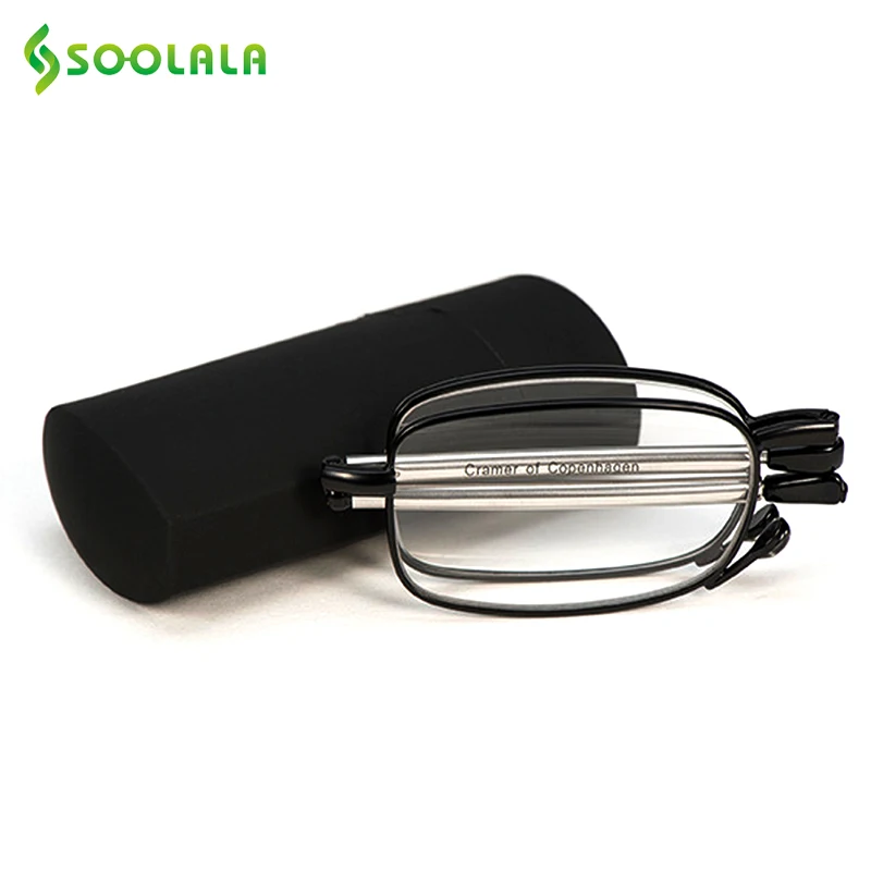 SOOLALA Womens Mens Metal Alloy Full Frame Folding Magnifying Compact Reading Glasses For Parents Cheap Reader