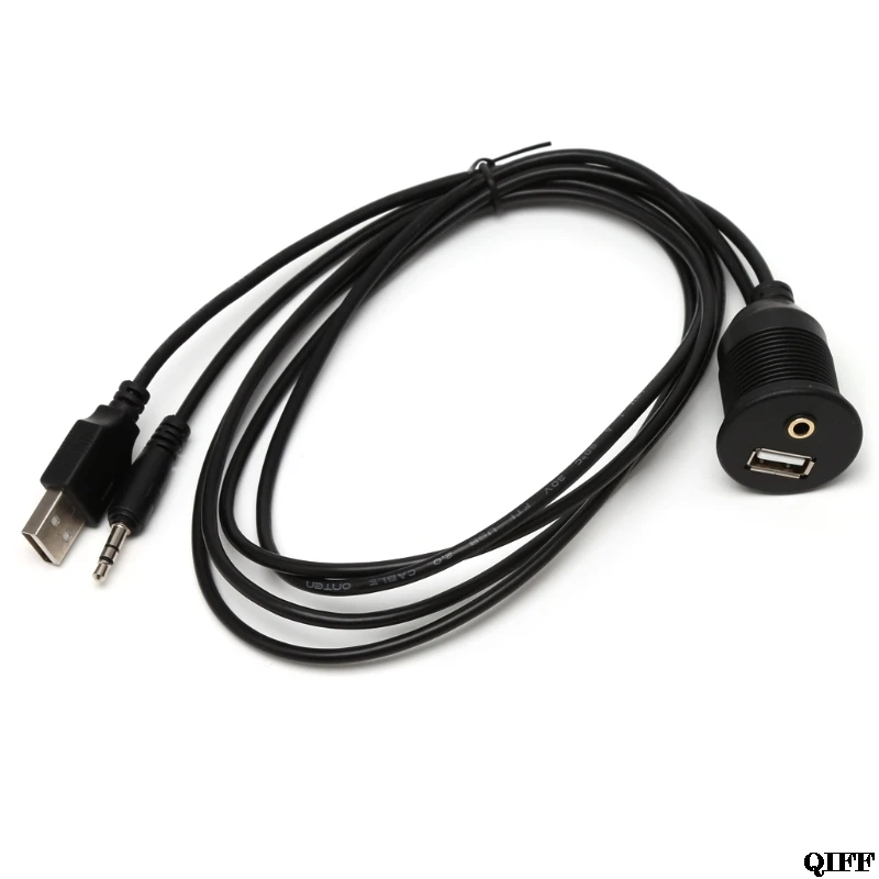 1 м Автомобильная приборная панель крепление 3,5 мм USB 2,0 AUX разъем удлинитель панель кабель May06