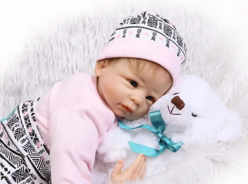 Bebe reborn 55 см Силиконовая Кукла игрушка для новорожденных девочек кукла принцессы