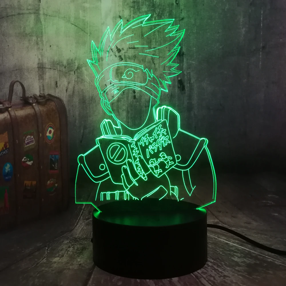 Naruto Anime Hatake Kakashi Uzumaki 3D LED Night Light USB Table Sleep Lamp Home Decor Child Boy Kid Toys Holiday Christmas Gift