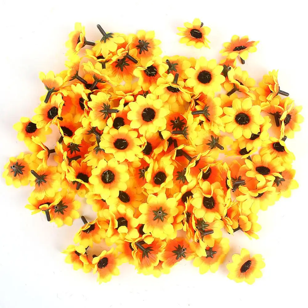 Fake Flowers Sunflowers Gerbera Daisy Head Home Decor Gift Artificial