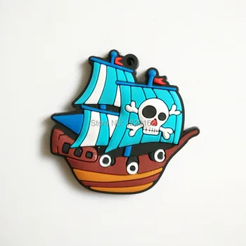 

Hot sale!! Cartoon pirate ship fridge magnets whiteboard sticker Vehicle Silicon Gel Refrigerator Magnets Educational Kids gift