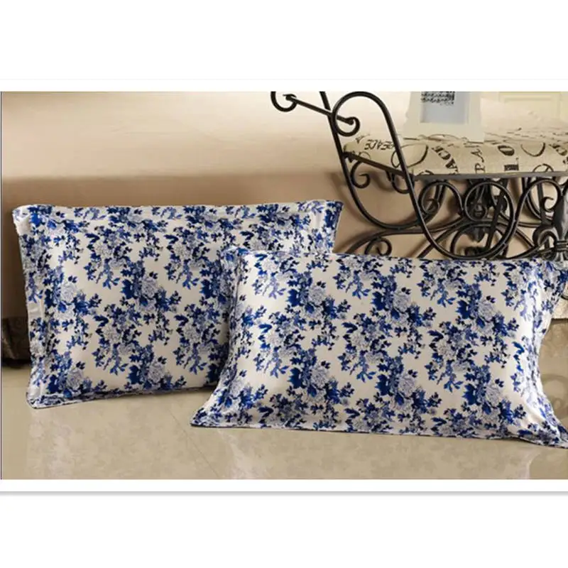 New 100/% pure silk oxford pillowcase pillow shams floral pillow cover queen size