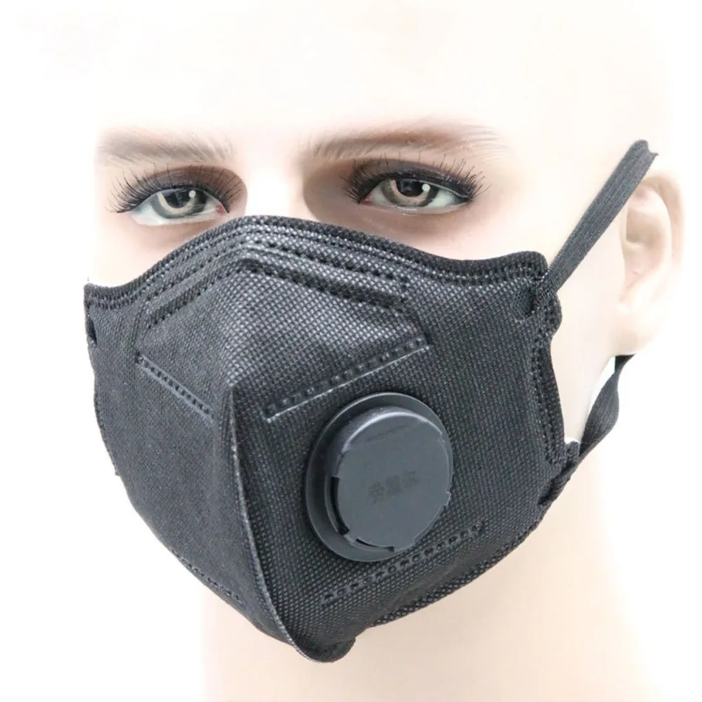 Анти-дымка рот маски с клапаном моющийся Сменный фильтр активированный уголь складной пыли маска защитная маска