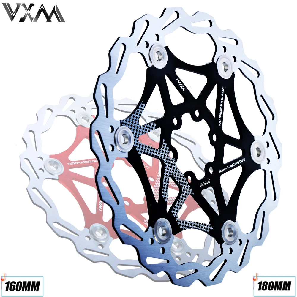 VXM Bicycle 6 Bolt Floating Hydraulic Disc Brake Pad Rotor Alloy Float