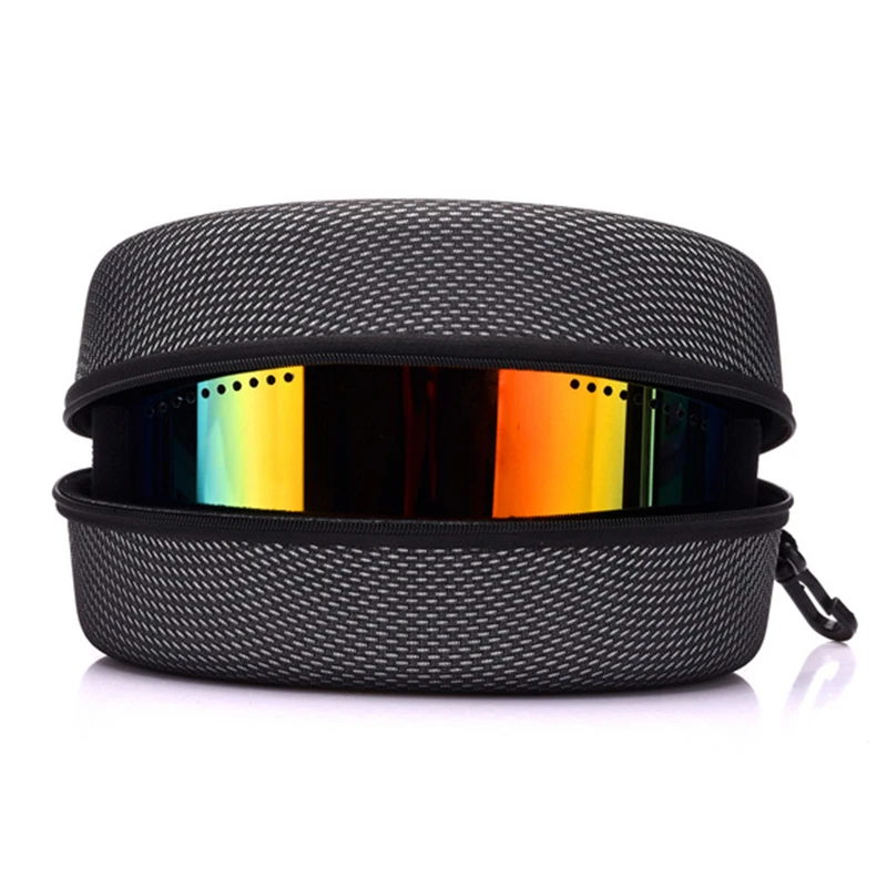 EVA Snow Ski Eyewear Case Snowboard Skiing Goggles Sunglasses Carrying Case Zipper Hard Box Holder(Without Goggles)