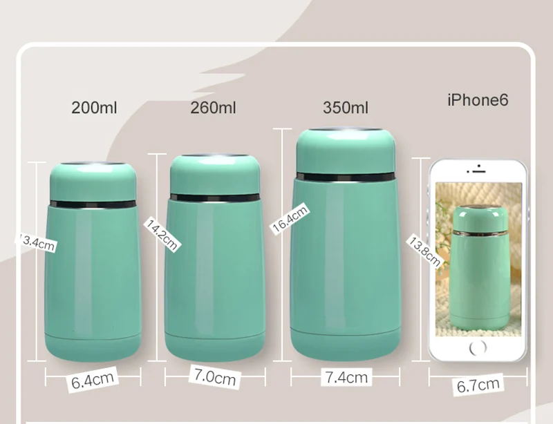 200 мл Термос из нержавеющей стали inox с крышкой кружки высокого качества 18/8 Чайный фильтр с вакуумной изоляцией для девушек и женщин термо и офисные чашки маленькие