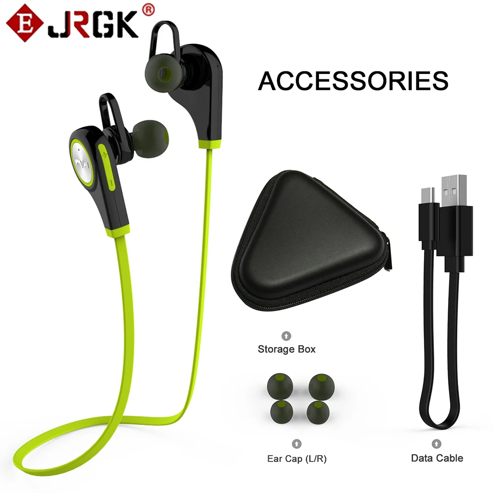 

JRGK Bluetooth Earphone Wireless Sports Headphones In ear Headset Running Music Stereo Earbuds Handsfree with Mic for Smartphone