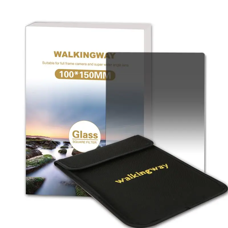 WalkingWay оптическое стекло с многослойным покрытием 100*100 мм 100*150 мм ND фильтр нейтральной плотности квадратный фильтр 100 мм 150 мм ND1000 ND64 GND4 - Цвет: 100 150