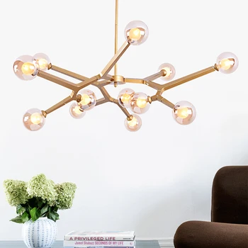 

2018 New Nordic minimalist modern restaurant living room chandelier creative branch after branch tube-shaped chandelier 85-265V
