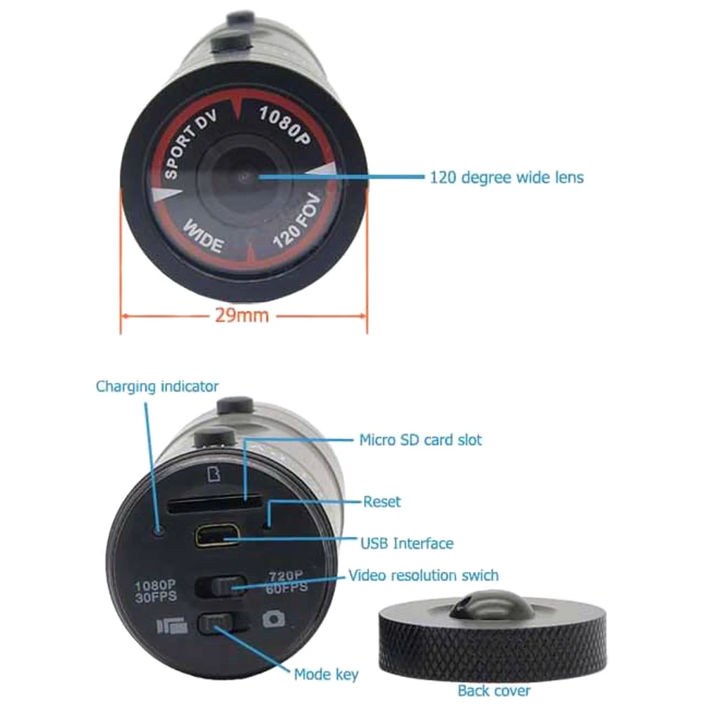 Cheap Mini Waterproof Sports Action Camera Bike Helmet Bracket DVR Digital Video 120 Degree Wide F9 Full HD 1080P DV Camera 10