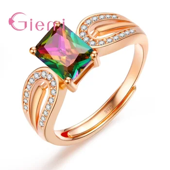 

Special Beautiful Top Quality Rose Gold Shiny Austrian Crystal Resizable Ring For Women Wedding Party Jewelry Gift