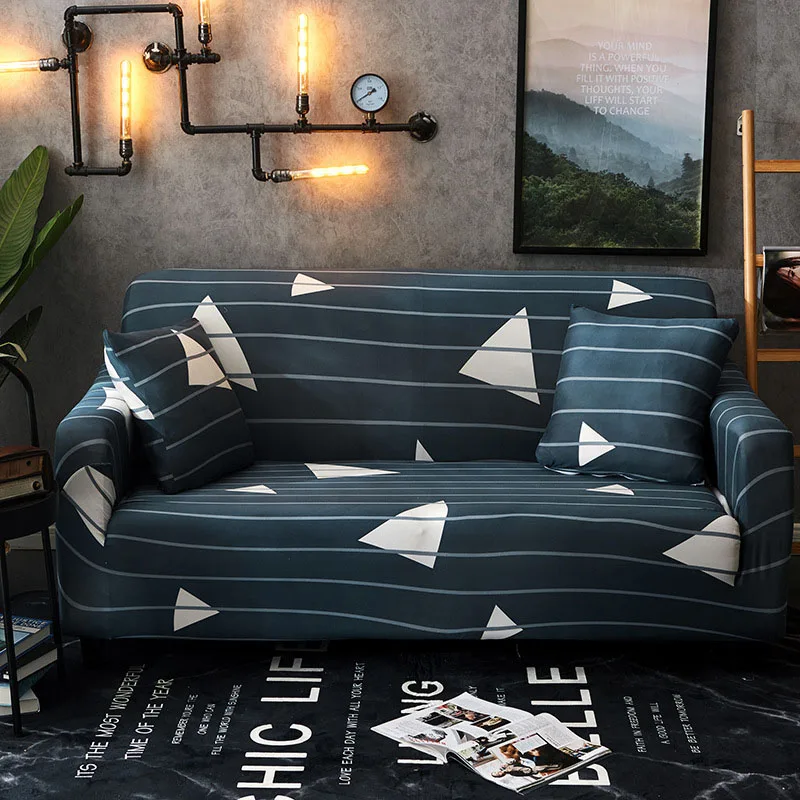 Чехол для дивана с цветочным принтом, Нескользящие чехлы для диванов для гостиной, эластичные Современные геометрические чехлы для диванов - Color: 03