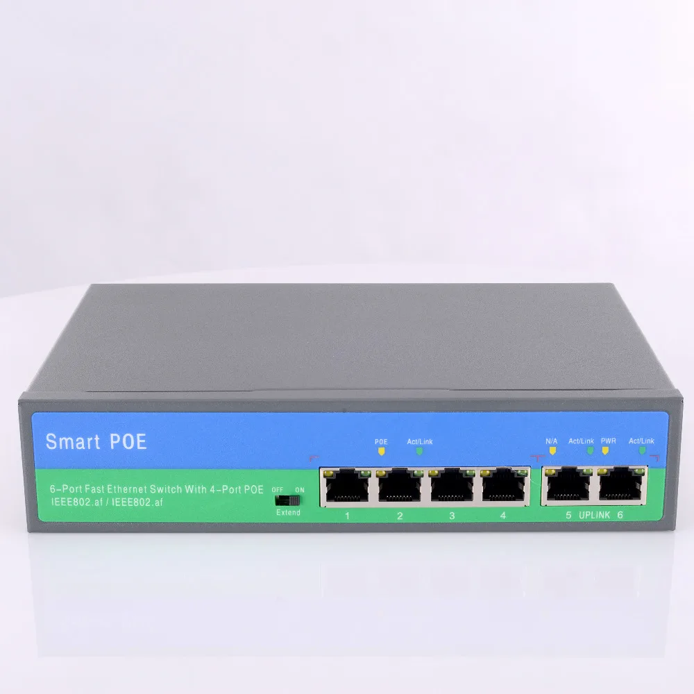 YiiSPO сетевой переключатель POE Ethernet с 4 + 2/8 + 2 Порты 10/100 Мбит/с Порты IEEE 802,3 af/при стандартной POE 48 V выход для камеры POE