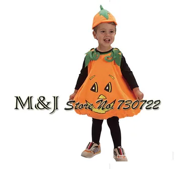 

Free shipping!!Children's Halloween costume for cosplay pumpkins dress party supplies suit children's stage performance cloth
