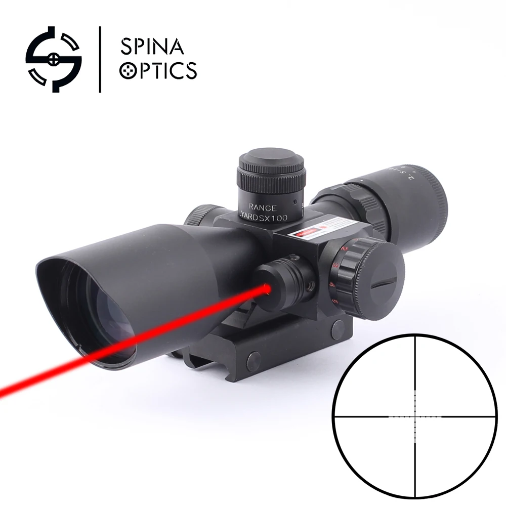 

Hunting Rifle Scope 2.5-10x40 e Red Green Illuminated Mil-dot Gun RifleScopes Optics Sight Scope with 20mm & 11mm Mount