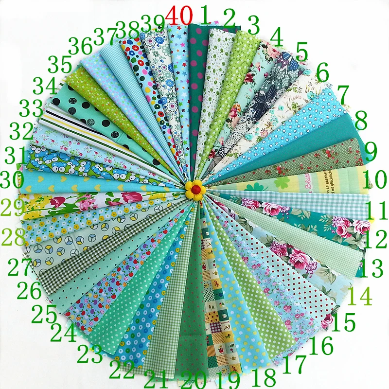 

green Fabric Patchwork For Sewing Scrapbooking Tissu Quilt Pattern Tablecloth Floral Needlework Scraps Green Series 20*30cm