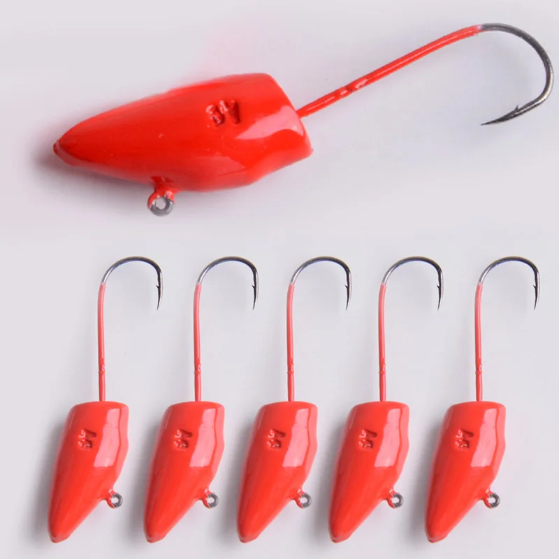 الصيد هوك 4g 3.2 سنتيمتر 5 قطعة الرصاص الرقصة رئيس pesca الصيد الاكسسوارات مشرق الألوان ل الصيد لينة دودة الطعوم الصيد معالجة
