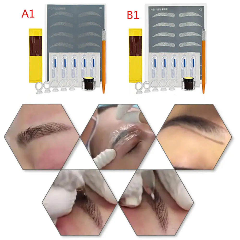 Новые наборы татуировок практика кожи ручка для нанеения татуировки Макияж игла для татуировки бровей пигмент набор