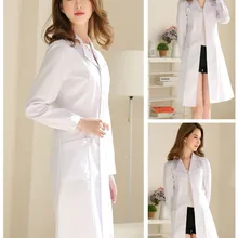Белое пальто с длинными рукавами, одежда для доктора, женская летняя одежда с короткими рукавами, лабораторное пальто, химический салон красоты, одежда для учителя медсестры, Комбинезоны