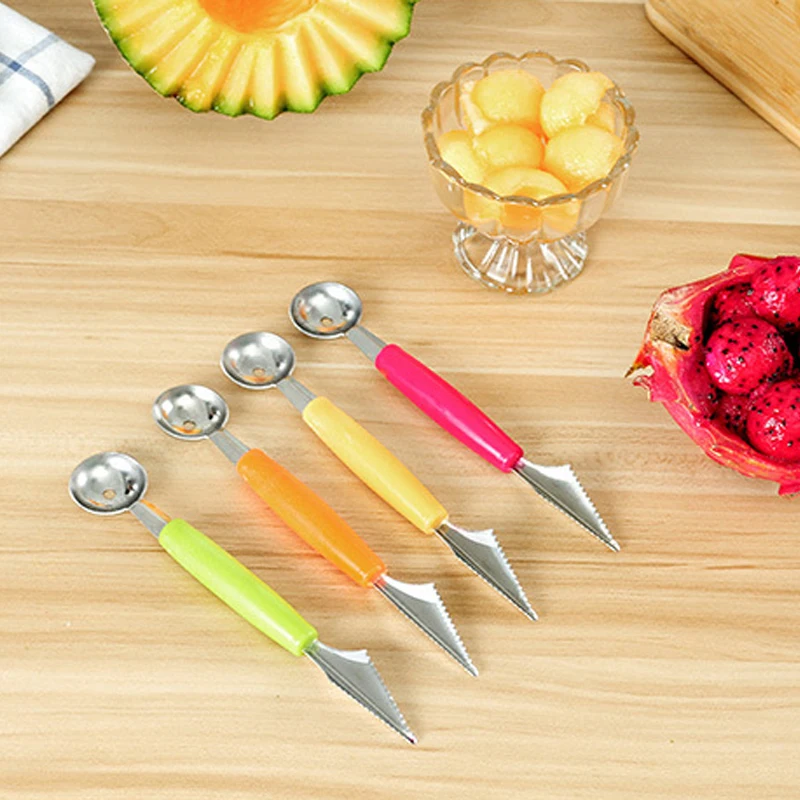 

Double Stainless Steel Dual-use Fruit Carving Fruit Decoration Cake Salad Creative Kitchen Accessories Cooking Household Goods