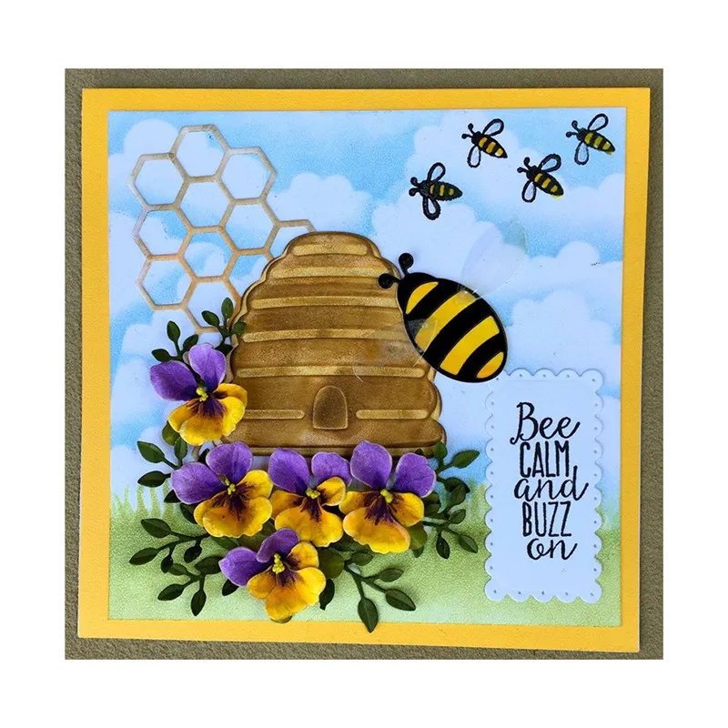 

Eastshape Beehive Clear Stamps and Dies for Scrapbooking Card Making Album Embossing Crafts Die Cut Stencil New Dies Stamp Sets