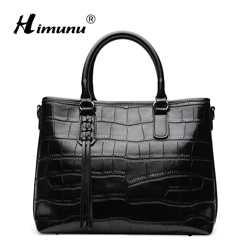 

Autumn and winter new crocodile pattern leather bag cowhide female handbag shoulder bag Real Genuine Leather Messenger Bags