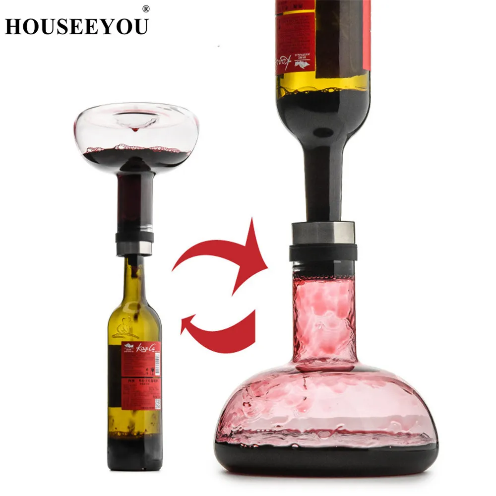 

HOUSEEYOU Handmade Rapid Red Wine Decanter Crystal Glass Champagne Whiskey Container Drinking Bottle Bar Sets Wedding Gift