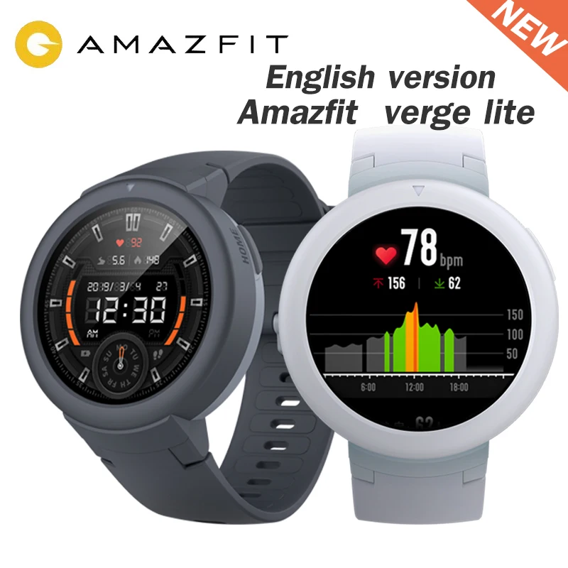Amazfit Verge Lite Smartwatch versión en inglés 20 días vida de la batería  Huami verge2 GPS relojes deportivos Monitor de ritmo cardíaco IP68 -  AliExpress Productos electrónicos