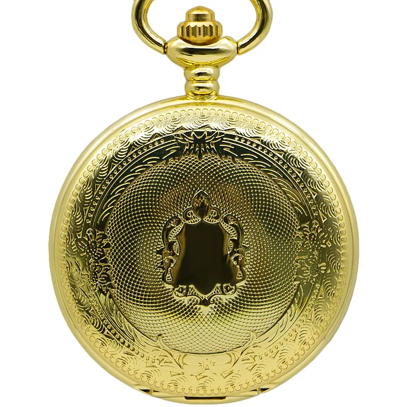 Высокое качество Золотой Shiled дизайн скелет механические ручной обмотки карманные часы для мужчин и женщин подарок с брелок цепь PJX1372