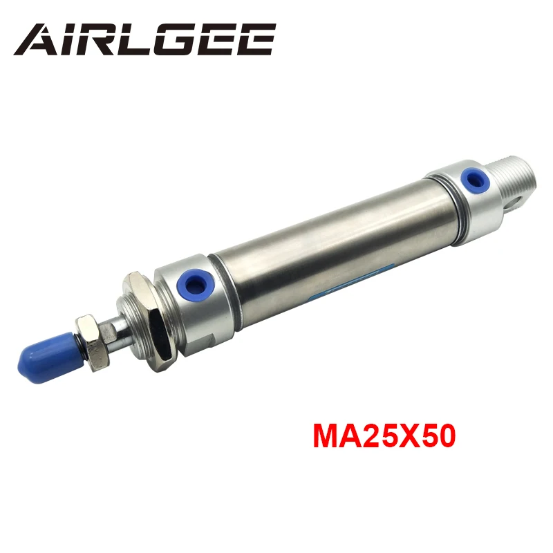 Ma25*50 25mm 50mm taladro hub eliminar vástago de pistón mini aire comprimido cilindro 
