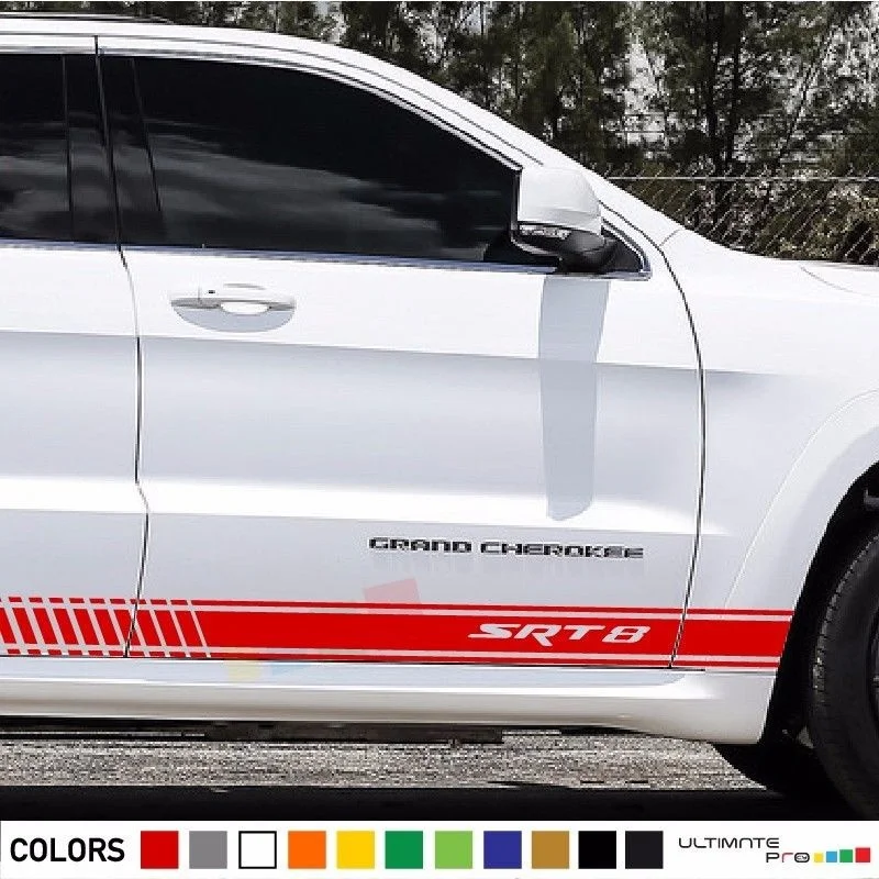 Для 1 компл./2 PcsSticker deckle Stripe kit для Grand Cherokee srt8 зеркальная графика спортивный корпус автомобиля Стайлинг