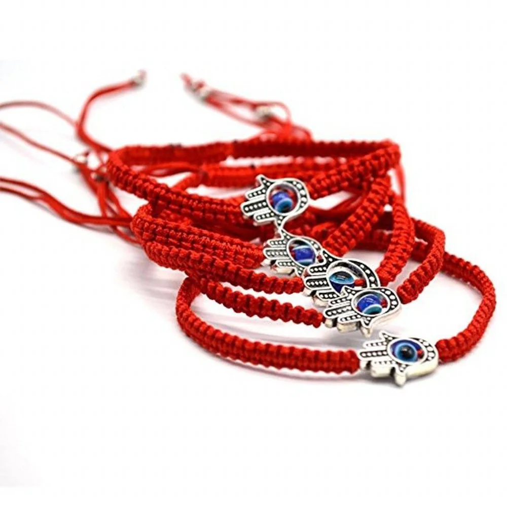 1pc Lucky Kabbalah Red String Thread Hamsa Chic Bracelets Blue Turkish Evil Eye Charm Women Handmade Fatima Friendship Jewelry