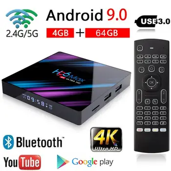

Genuine H96 MAX Android 9 Smart TV BOX 4GB 64GB Bluetooth 4K Quad Core WiFi Netflix Youtube Google Play Home Audio Media Player