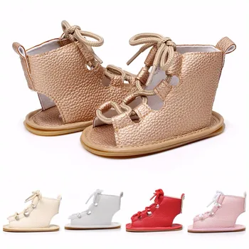 

New Cross-tied Summer Toddlerborn Baby Girl Shoes Summer Shoes Anti-slip Flip Flop Prewalker For Baby Girls