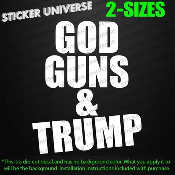 

GOD GUNS & TRUMP Window Vinyl Decal Sticker President Politics 12.5cm
