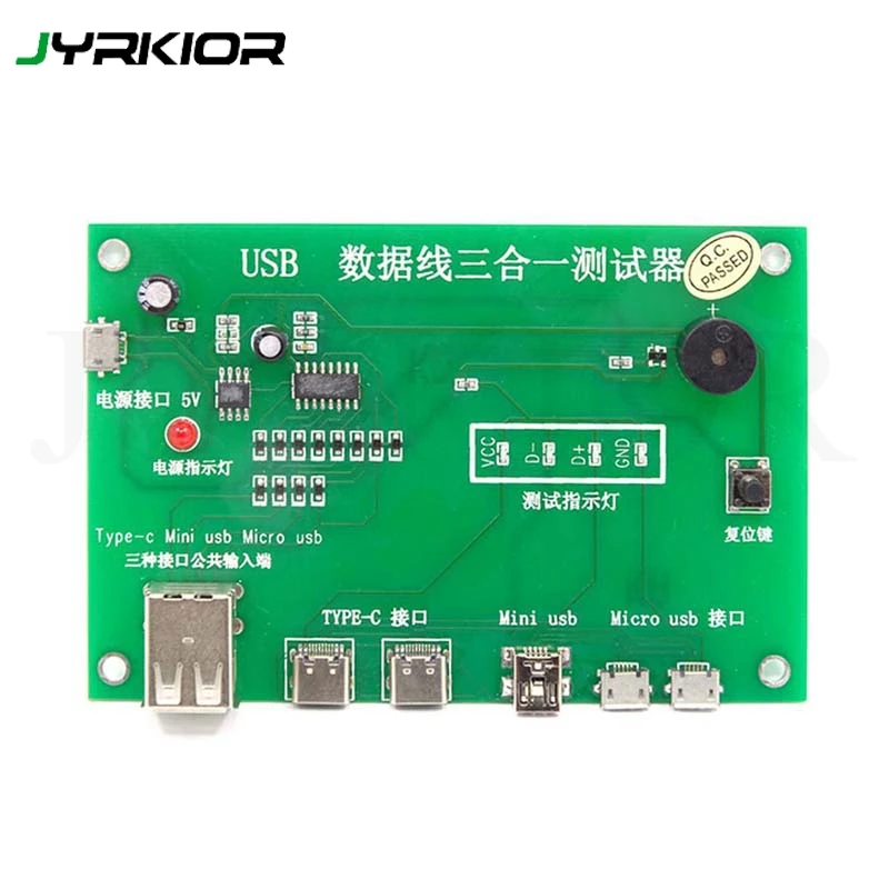 Jyrkior 3 в 1 USB кабель тестовый er для передачи данных прибор Type C MINI Micro USB|Наборы ручных