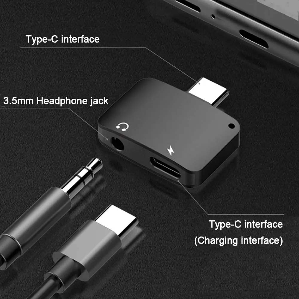 USB Type C to 3.5mm Audio Jack Headphone Adapter For Xiaomi 6 8 9 Max2 Smartisan Pro Charging Headphone Connecter Aux Splitter