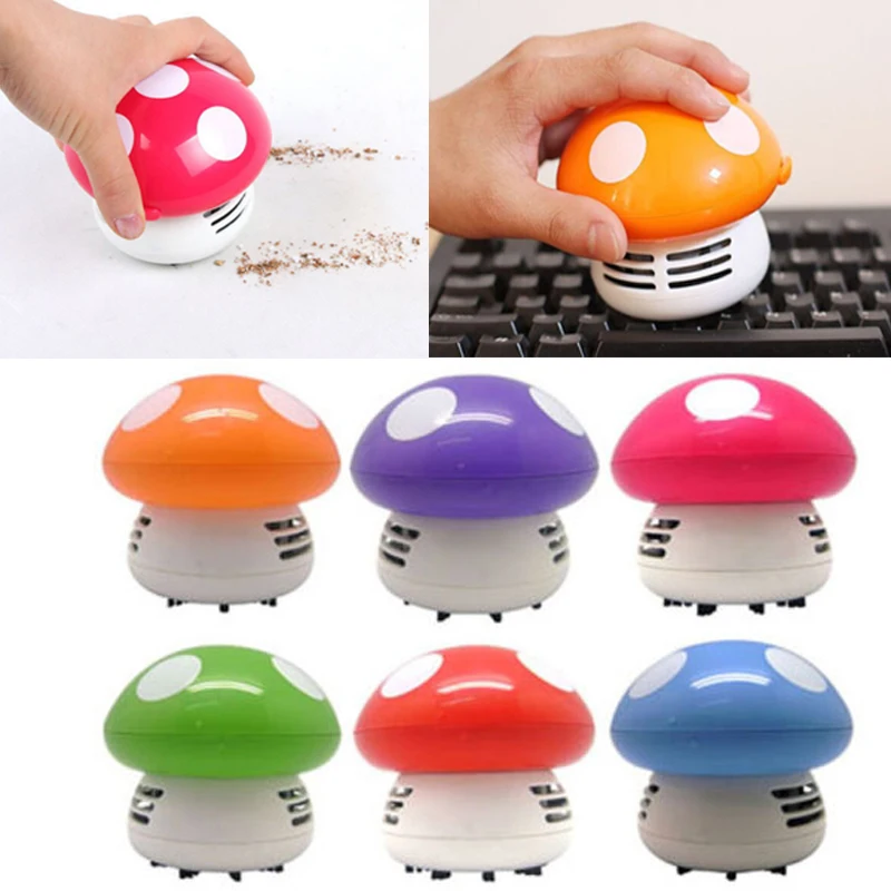 

Cute Mini Mushroom Dust Cleaner Corner Desk Table Vacuum Cleaner Sweeper Dust Collector Household Computer Keyboard Clean Brush