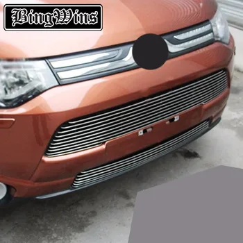 

Car-styling For Mitsubishi Outlander 2013-2015 Car Front Gille Trim Covers Stainss Steel Grille Decoration Cover Trim