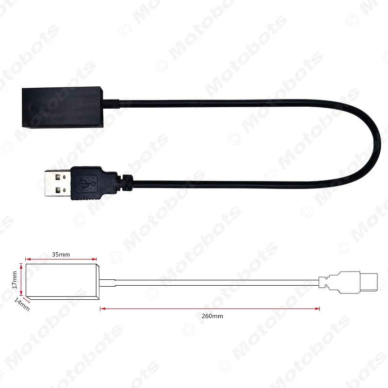 FEELDO 10 шт. USB AUX удлинительный адаптер кабель провод для MITSUBISHI Outlander/ASX/Lancer OEM