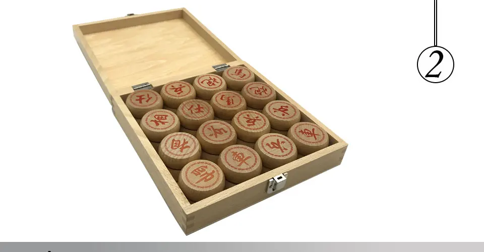 Easytoday Chinese Chess Games Set Soild Wooden Chess Pieces Synthetic Leather Chess Cloth Soild Wood Chess Box Gift (2)