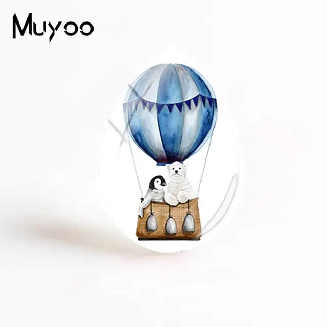 2018 New Hot Air Balloon Jewelry Travel Journey Photo Tear Drop Hot Air Balloon Jewelry Travel Journey